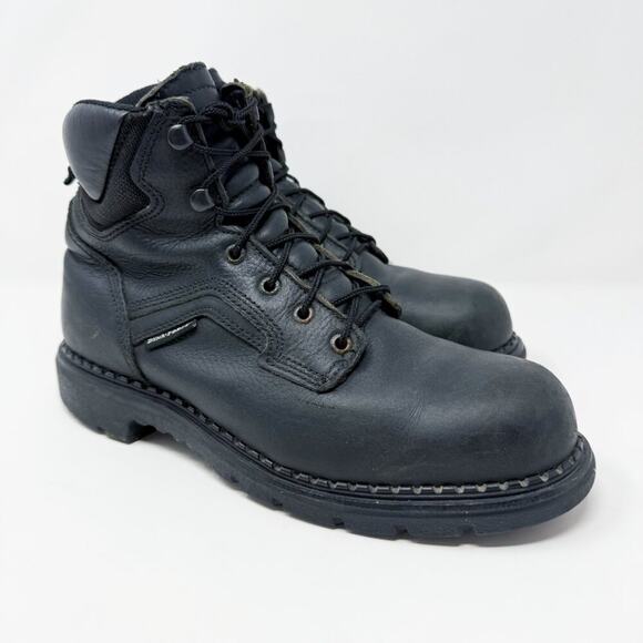 Red Wing Black Leather Steel Toe Safety Boots Men's Size 9.5 Lace Up Made in USA - Picture 9 of 9